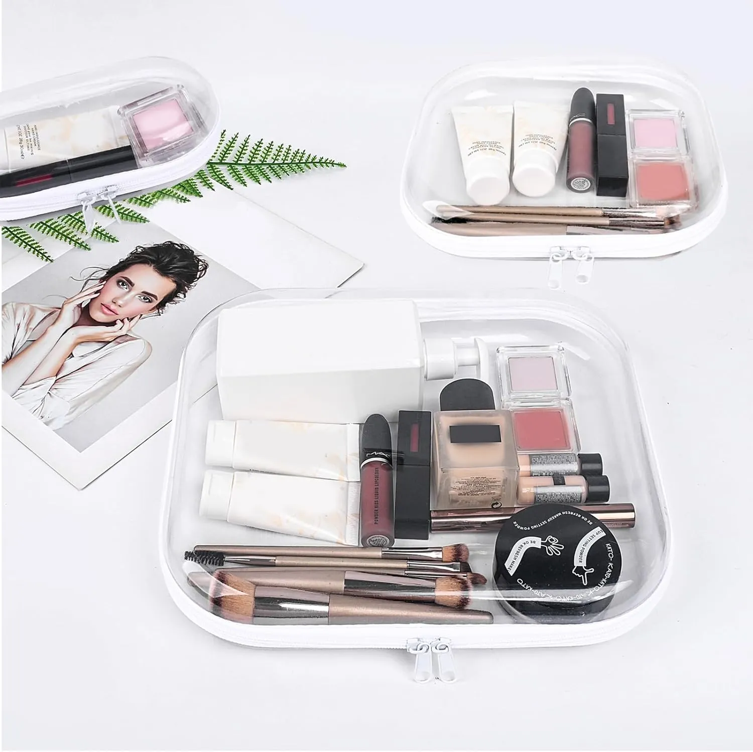 Clear Hard Shell Zipper Case,Transparent Double Zippers Hard Pouch,Portable Travel Organizer Bin for Toy Storage