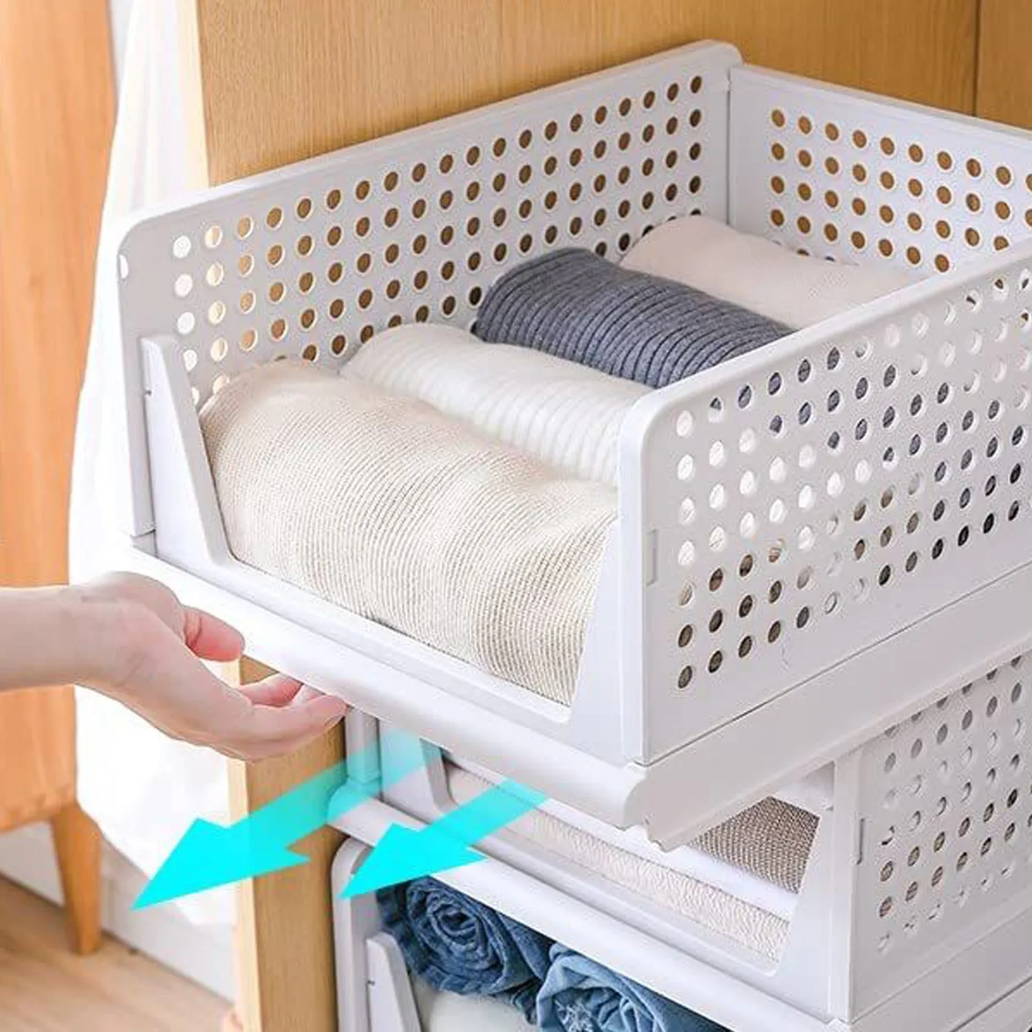 Clothes, Organizer Organizer Fully equipped Multi and Dual-purpose Drawer for for for Clothes Closet Drawer Stackable Cupboard Plastic Organizer Clothes 3 Organizer Layer Foldable Purpose Wardrobe