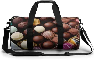 Color Chocolate Gym Bag Small Travel Duffle Bag with Compartment Carry On Weekender Bag for Women Men
