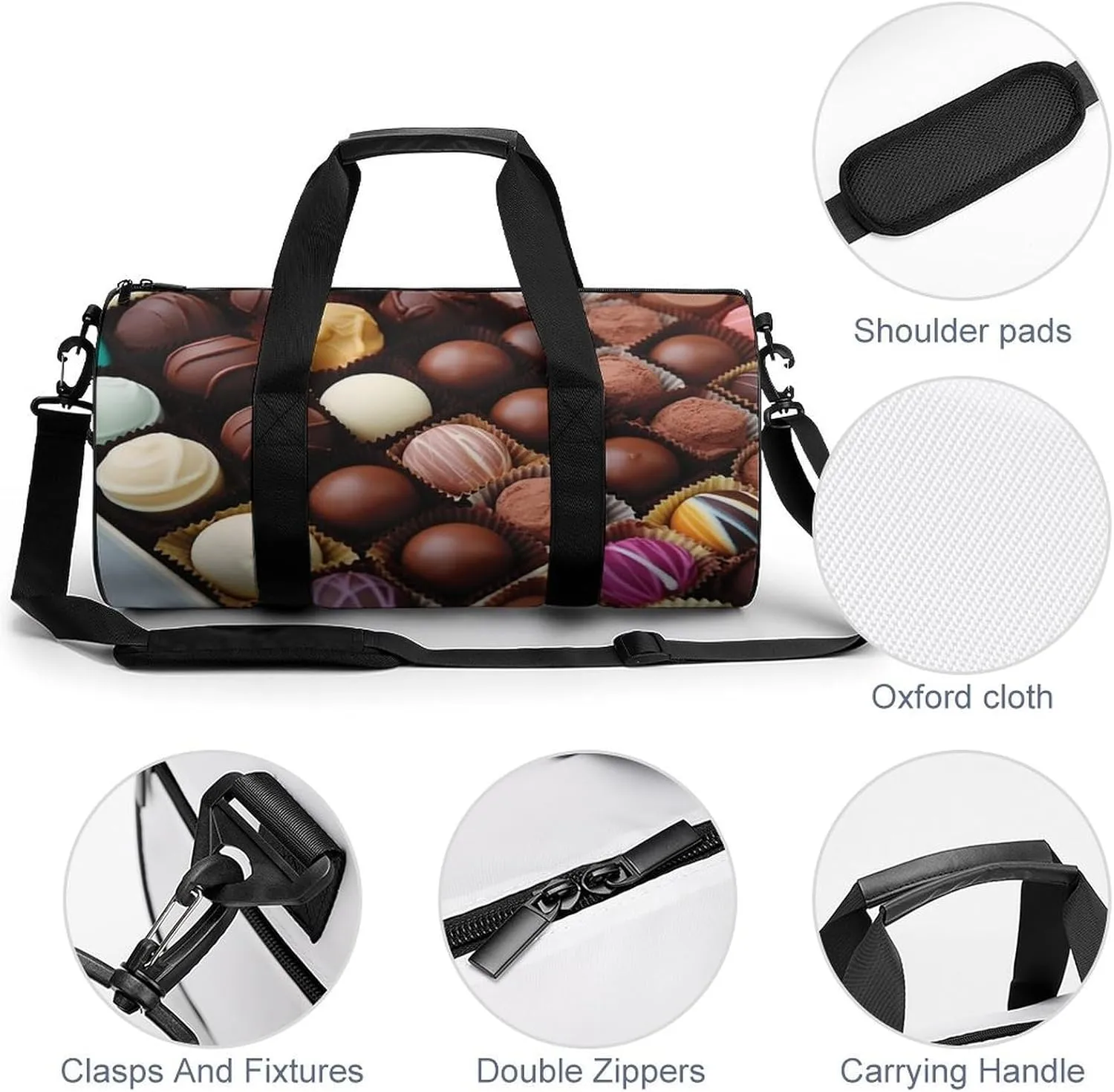 Color Chocolate Gym Bag Small Travel Duffle Bag with Compartment Carry On Weekender Bag for Women Men