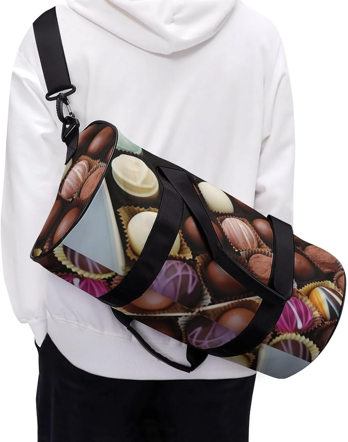 Color Chocolate Gym Bag Small Travel Duffle Bag with Compartment Carry On Weekender Bag for Women Men