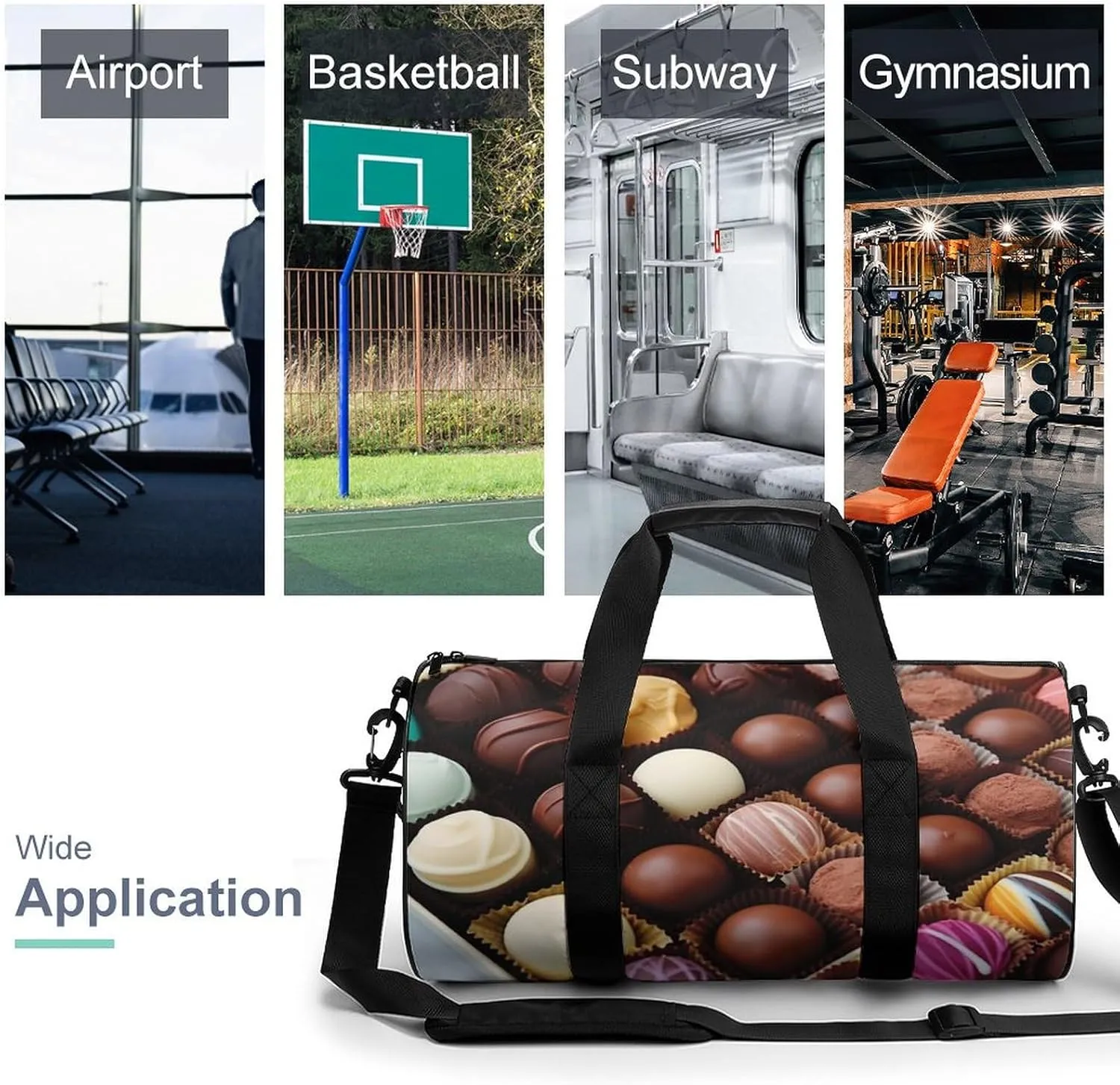 Color Chocolate Gym Bag Small Travel Duffle Bag with Compartment Carry On Weekender Bag for Women Men