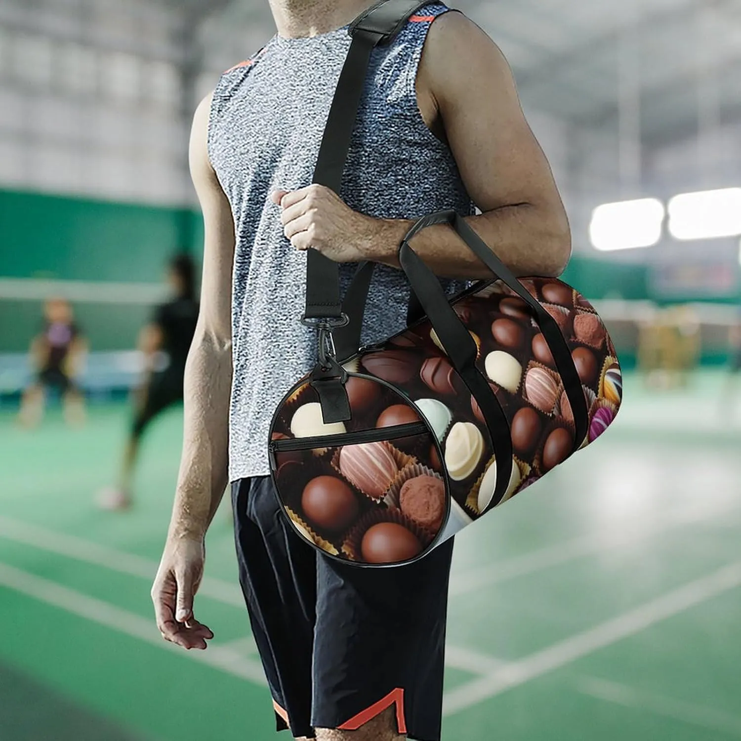 Color Chocolate Gym Bag Small Travel Duffle Bag with Compartment Carry On Weekender Bag for Women Men