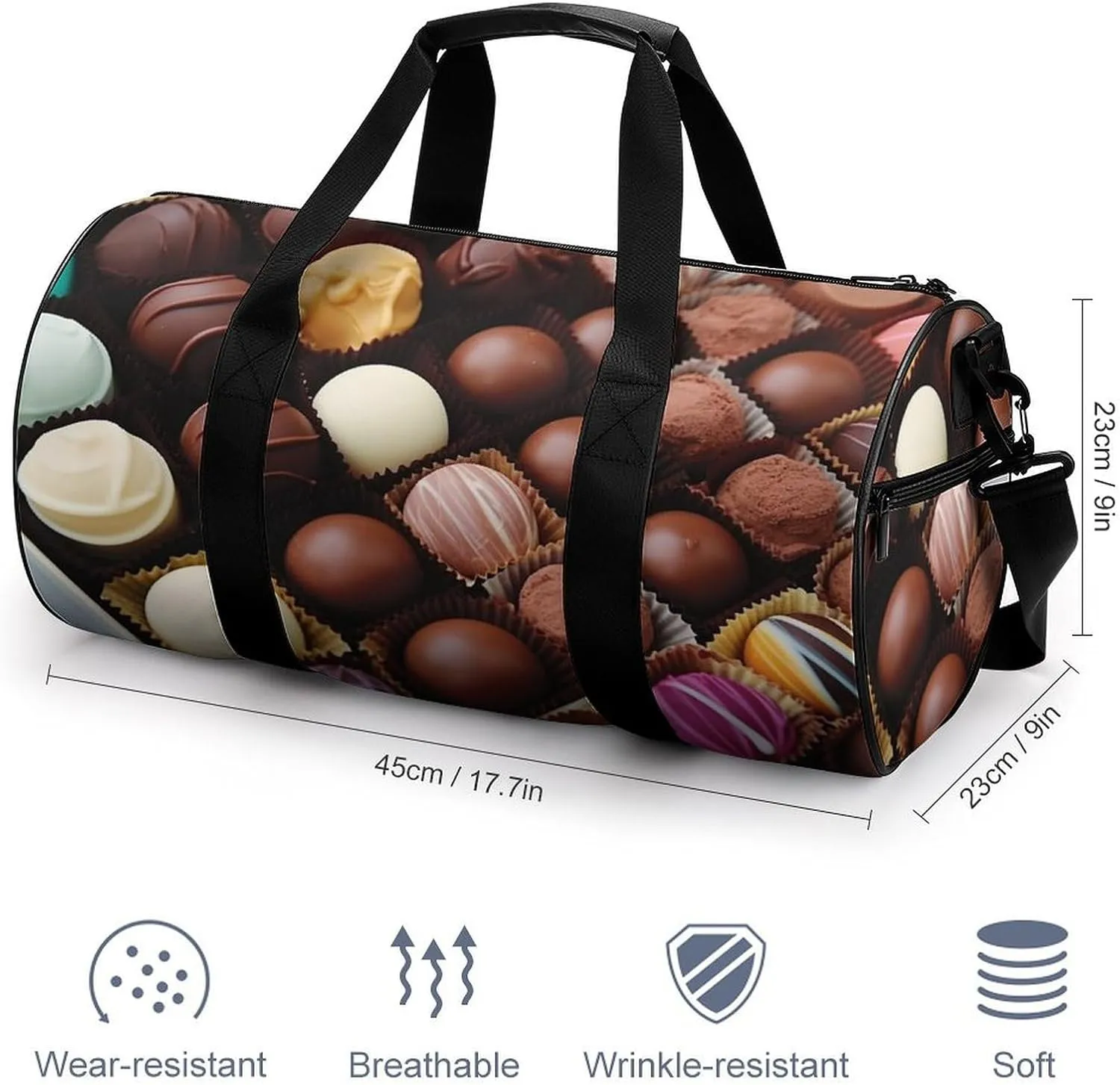 Color Chocolate Gym Bag Small Travel Duffle Bag with Compartment Carry On Weekender Bag for Women Men
