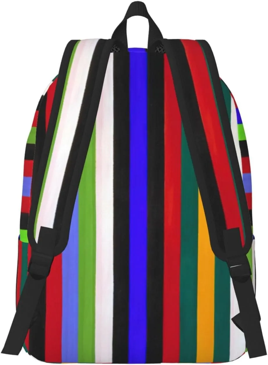 Colored Stripes print Duffel Bag, Lightweight Duffel Bag, Casual Backpack, 17.7 x 6.3 x 12.2 inches
