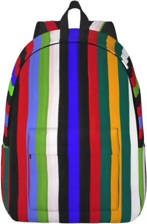 Colored Stripes print Duffel Bag, Lightweight Duffel Bag, Casual Backpack, 17.7 x 6.3 x 12.2 inches