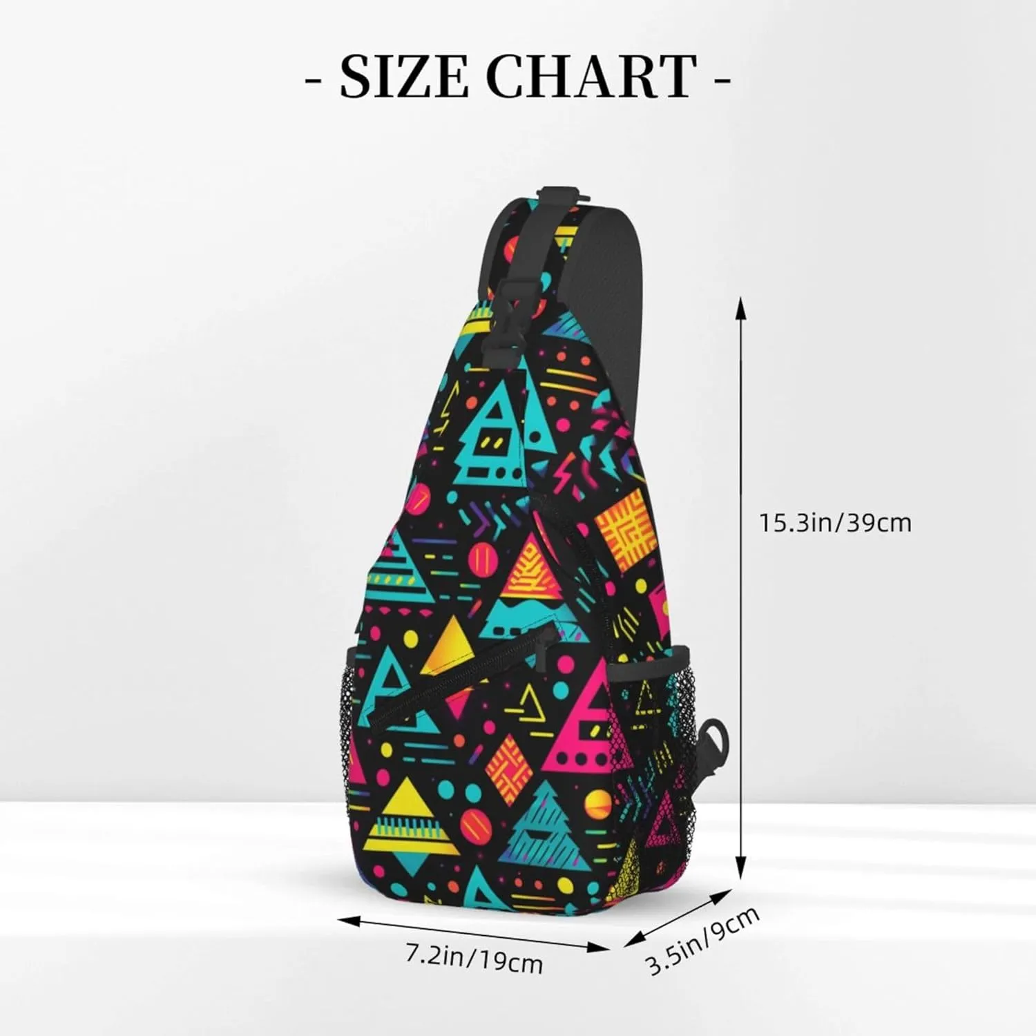 Colorful Pattern Sling Backpack Crossbody Bag, Chest Bag Daypack for Outdoors Hiking Traveling
