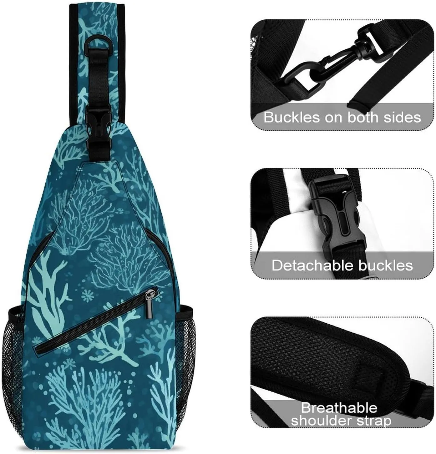 Colorful Spring Flowers Crossbody Bag, Sling Bag, Sling Backpack, Belt Bags for Travel Outdoors Hiking