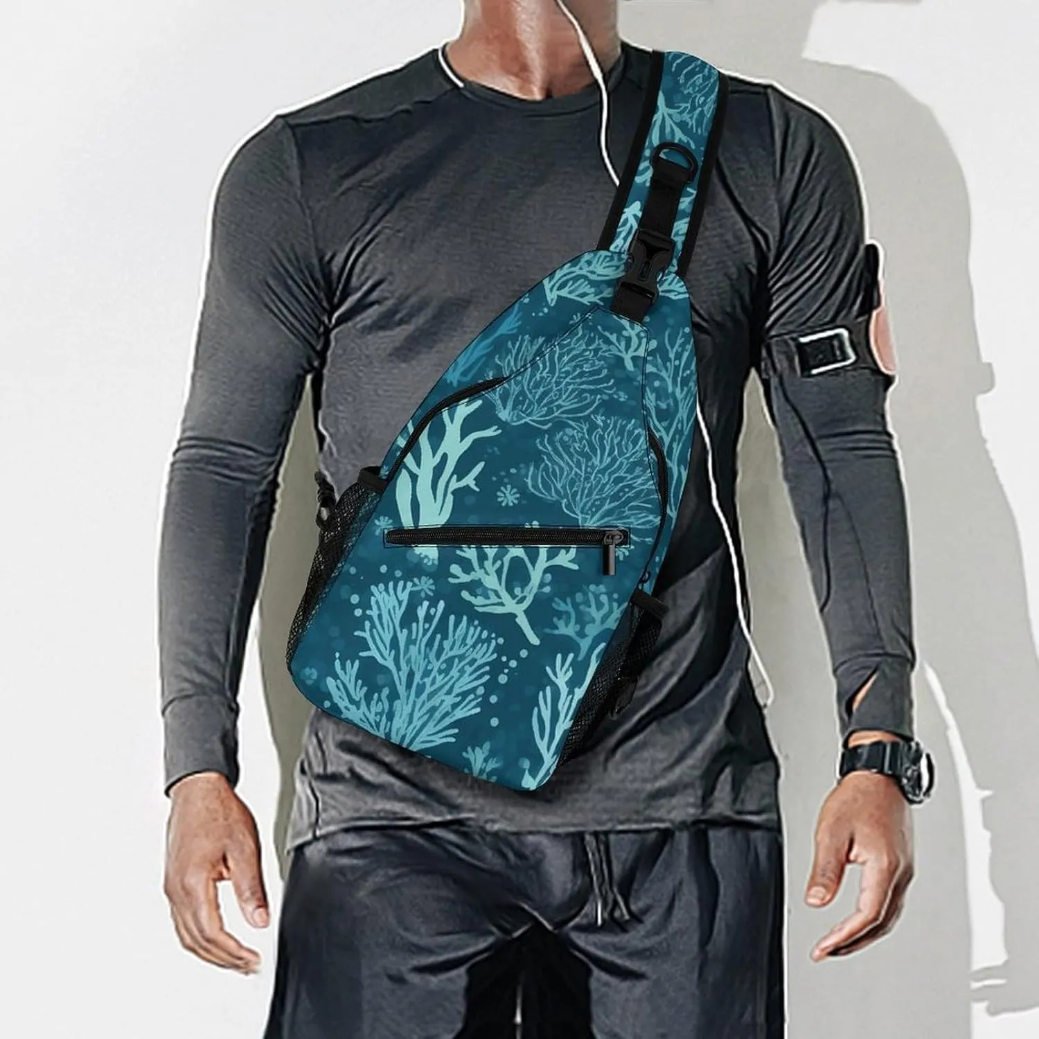 Colorful Spring Flowers Crossbody Bag, Sling Bag, Sling Backpack, Belt Bags for Travel Outdoors Hiking