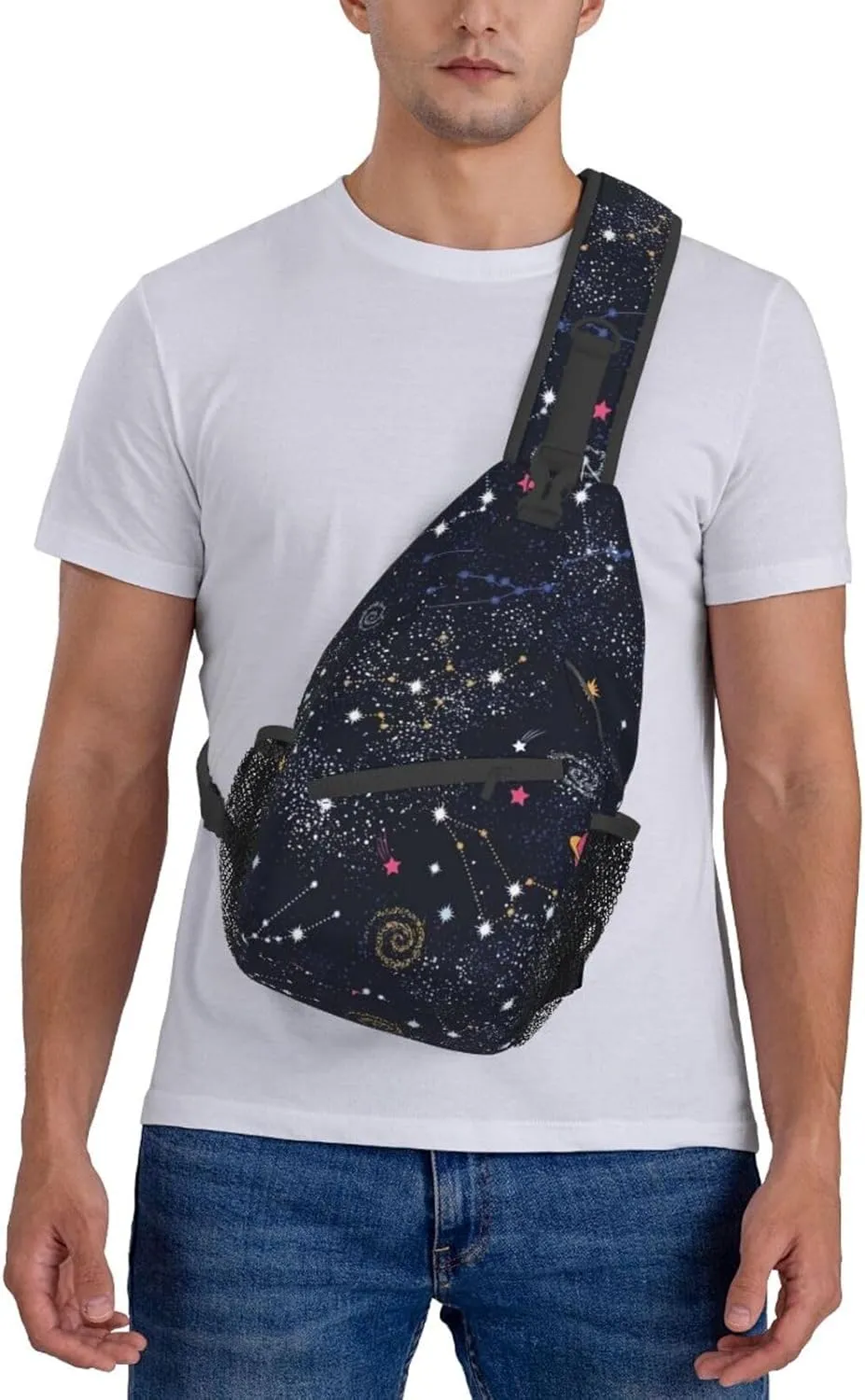 Constellation Star Clusters Galaxies Unisex Casual Diagonal Chest Bag,Multipurpose Crossbody Shoulder Bag Travel Hiking Daypack