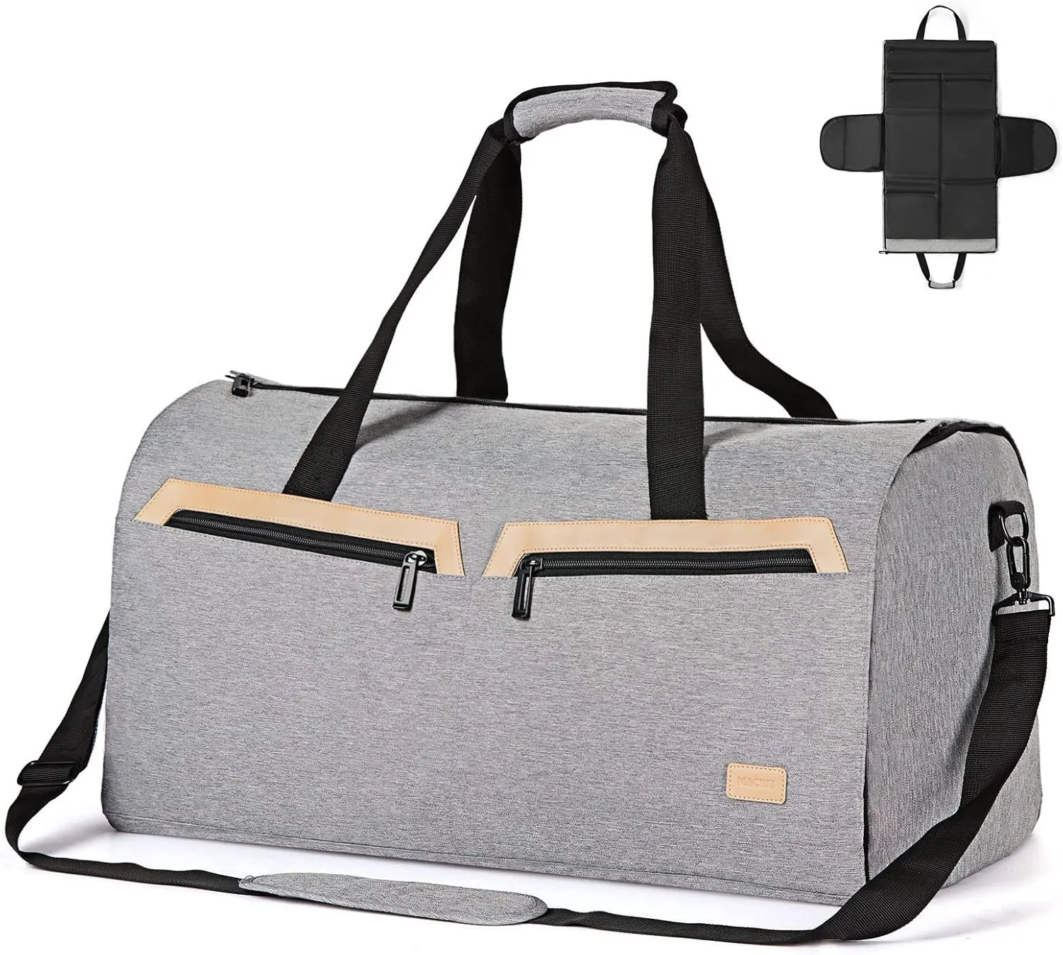 Convertible Garment Bag for Men - Carry On Garment Duffel Bag for Travel - FoldableTravel Garment Bag for Women - Grey