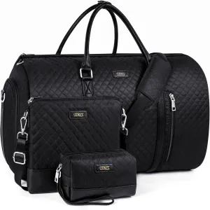 Convertible Garment Duffel Bag for Travel - Carry On Garment Bags With Toiletry Bag Large Weekender Bag for Men Women 2 in 1 Hanging Suitcase Suit Travel Duffel Overnight Bags 4pcs Set