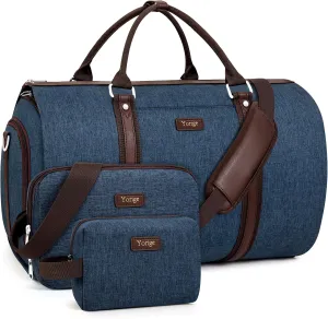 Convertible Garment Duffle Bags for Travel - Carry on Garment Bag for Men Women Large Travel Duffel Bag with Crossbody Bag 4pcs Set, 2 in 1 Hanging Suit Dress Clothes Travel Bag