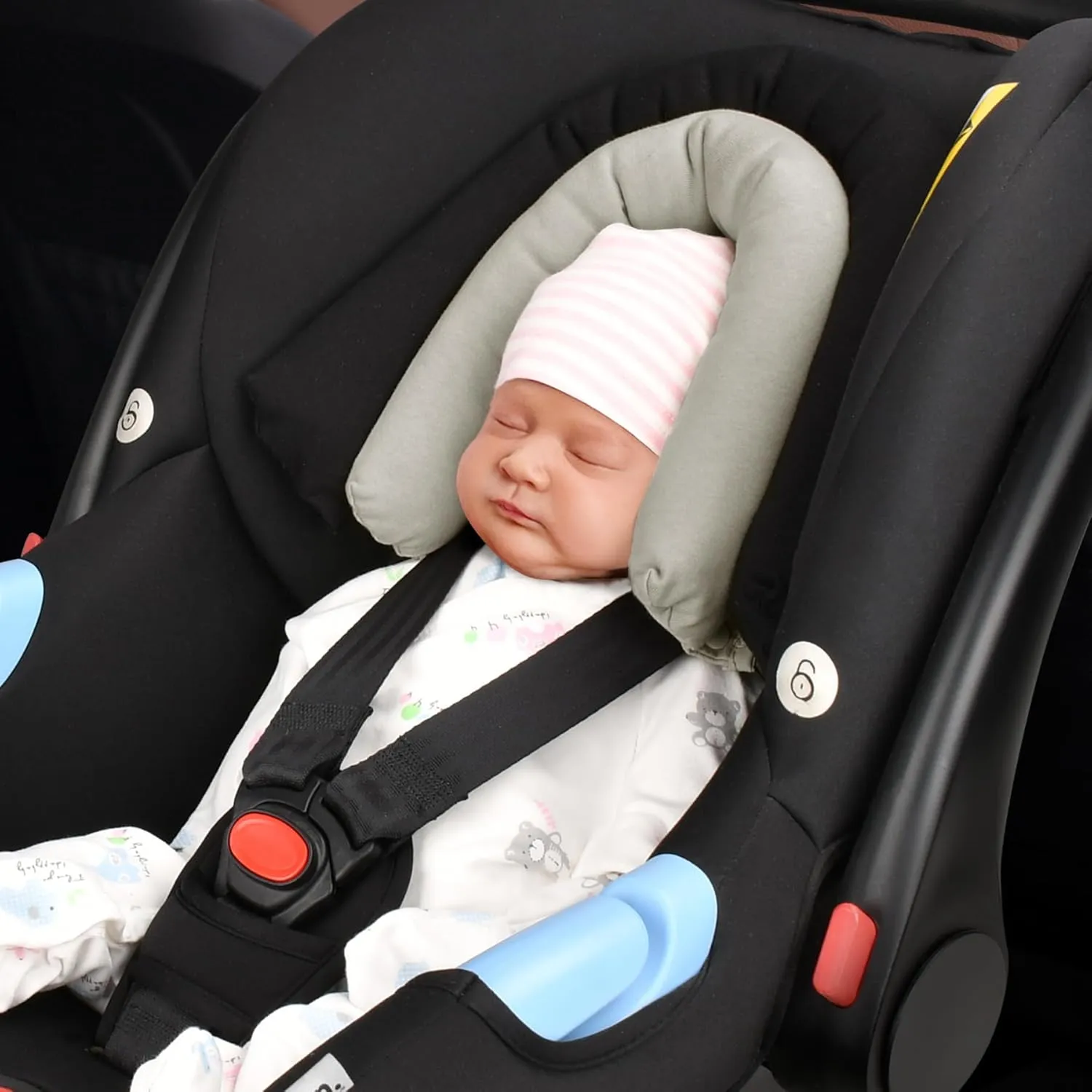 COOLBEBE Upgraded 2-in-1 Babybody Supports for Newborn Infant - Extra Soft Breathable Car Seat Insert Cushion Pad, Perfect for Carseat, Stroller, Swing, Bouncer Black