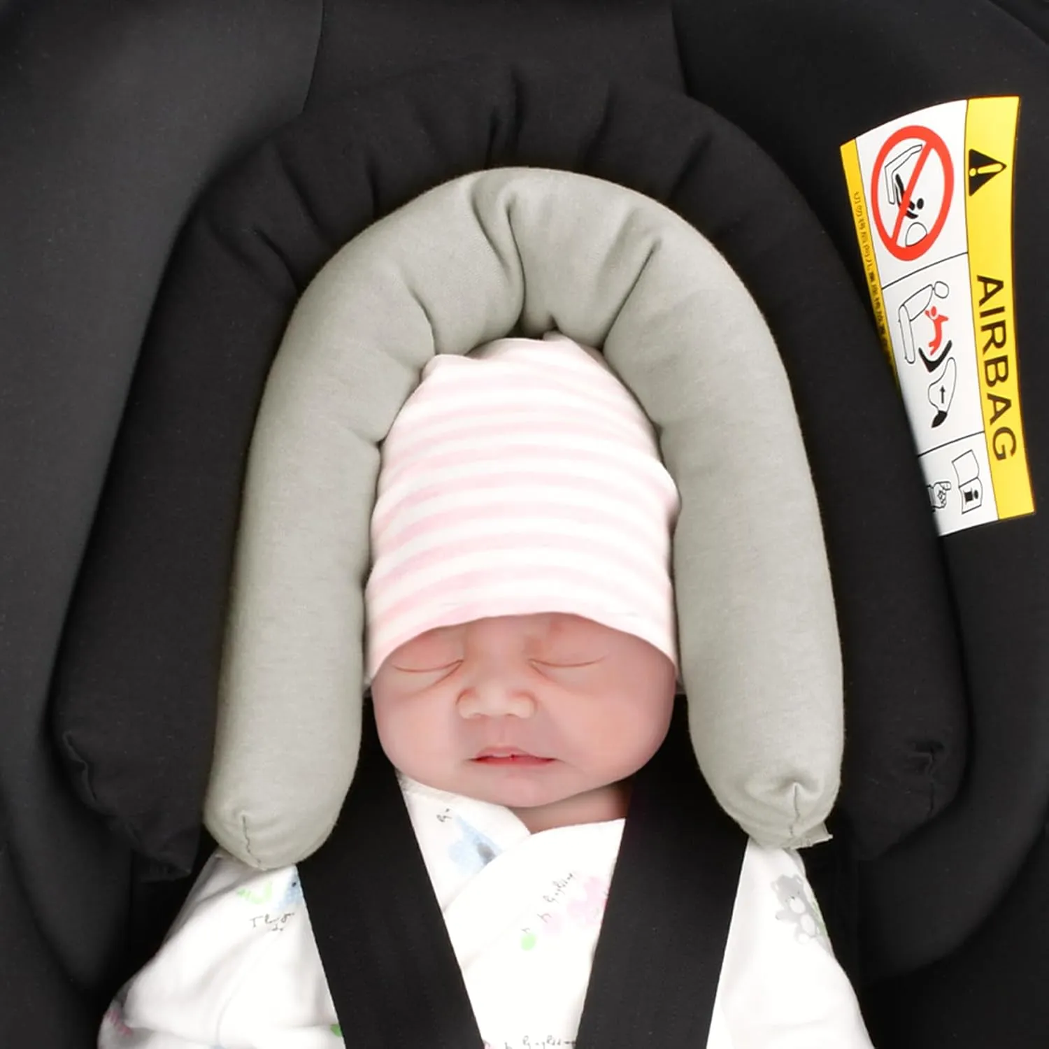 COOLBEBE Upgraded 2-in-1 Babybody Supports for Newborn Infant - Extra Soft Breathable Car Seat Insert Cushion Pad, Perfect for Carseat, Stroller, Swing, Bouncer Black
