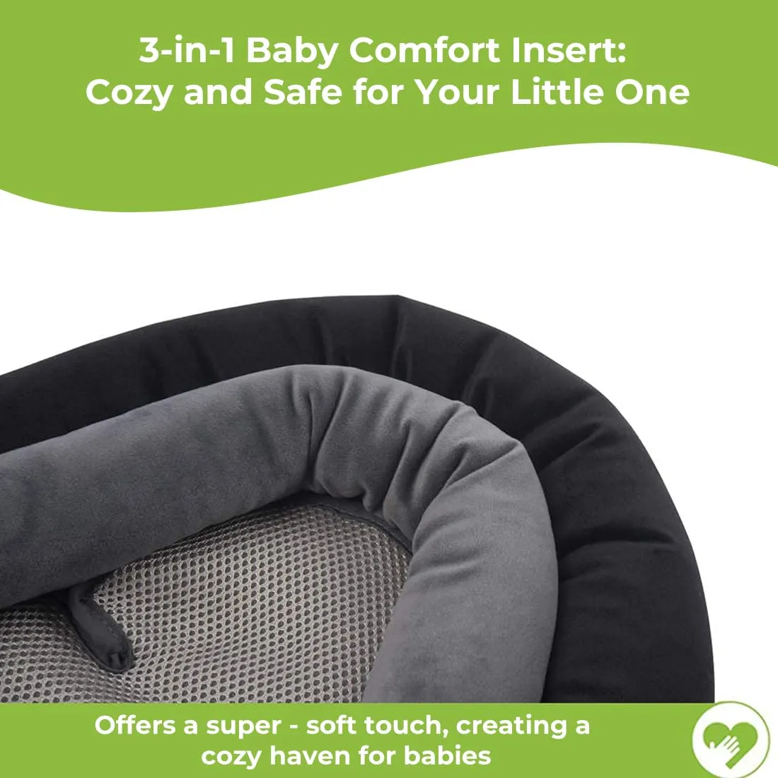 COOLBEBE Upgraded 3-in-1 Babybody Support for Newborn Infant Toddler - Extra Soft Car Seat Insert Cushion Pad, Perfect for Carseats, Strollers, Swings