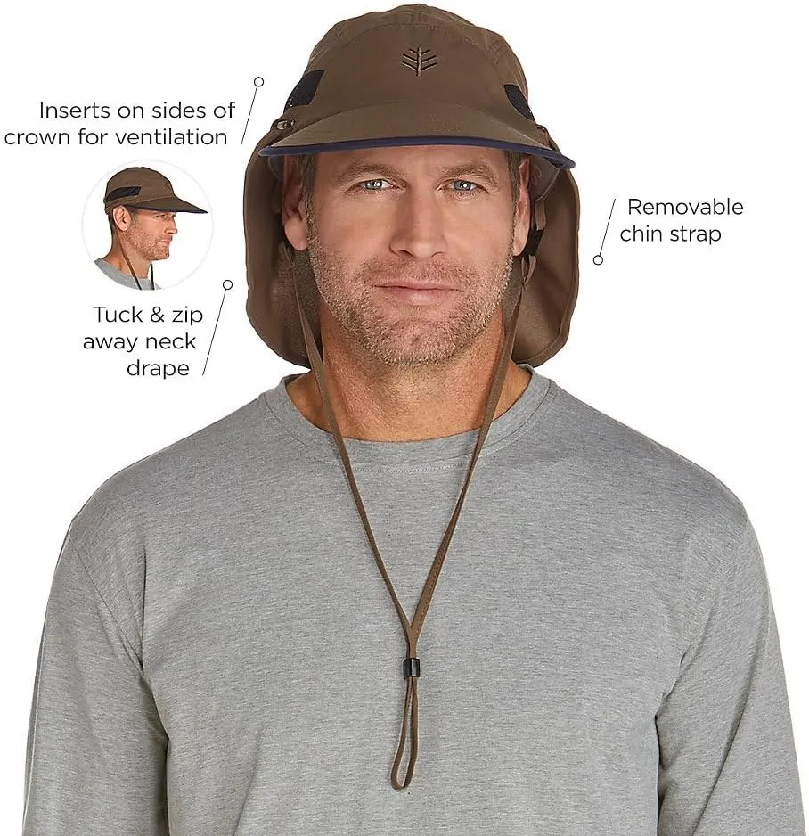 Coolibar UPF 50  Men's Caleb Convertible Fishing Cap - Sun Protective