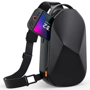 COOWPS Sling Bag for Nintendo Switch 2 (2025)/Switch OLED/Steam Deck, Large Space Stylish Crossbody Bag with EVA Hard Shell, Thickened Lining Edge Full Protection Travel Case for Switch 2 Accessories