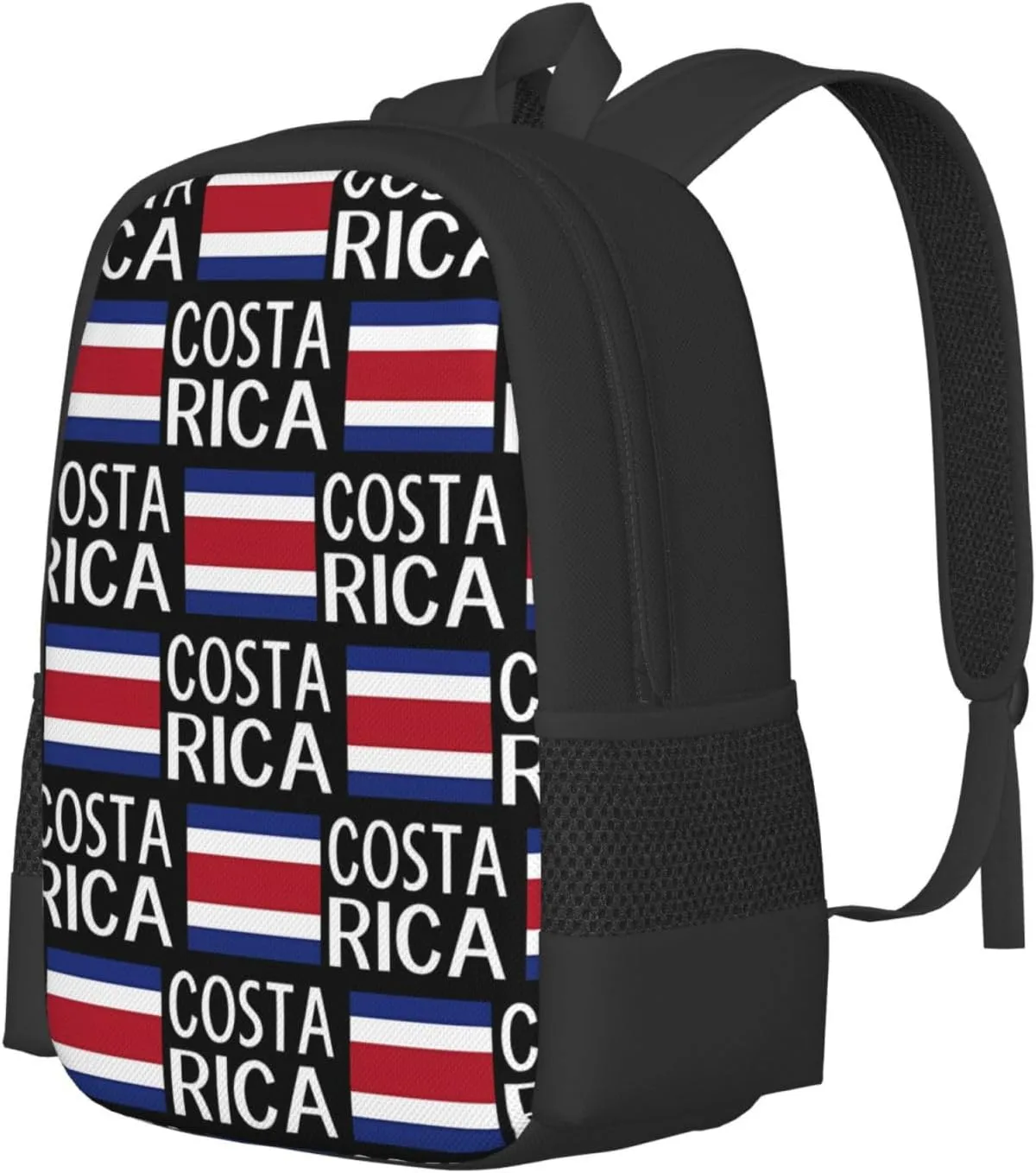 Costa Rica Flag Costa Rican Flags Casual Backpack Large Capacity Backpacks 15 Inch Laptop Back Pack Travel Rucksack Daypack Commuter Bags with Adjustable Strap for Camping