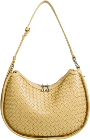 Crescent Shoulder Bag for Women, Woven Crossbody Bag, Small Clutch Purse, Hobo Tote Handbags with Detachable Straps