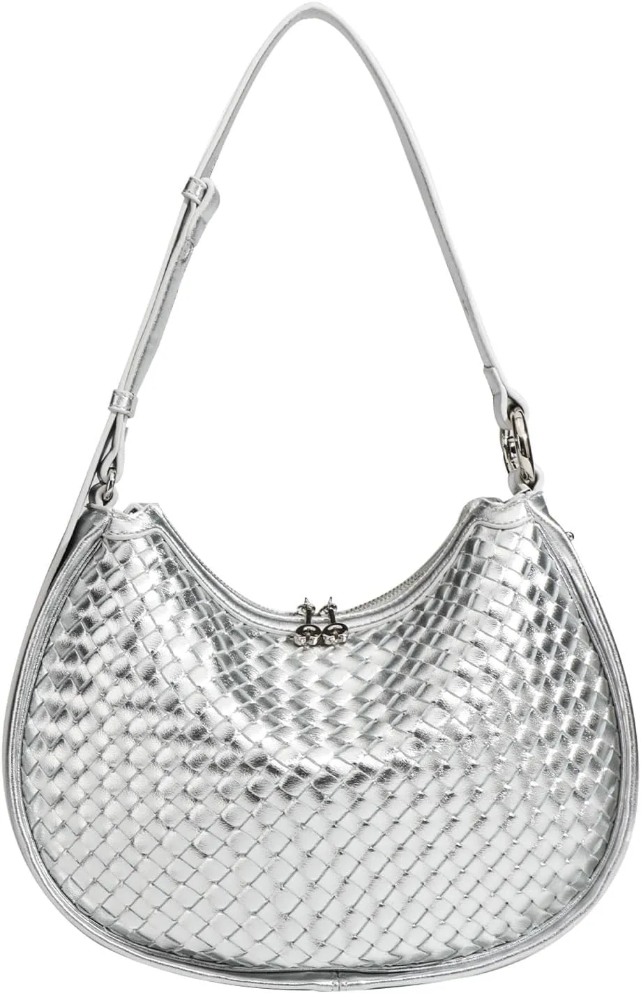 Crescent Shoulder Bag for Women, Woven Crossbody Bag, Small Clutch Purse, Hobo Tote Handbags with Detachable Straps