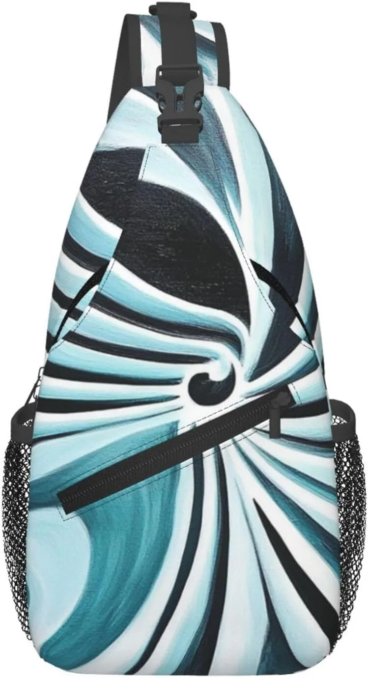 Cross Chest Bag Diagonally Sling Backpack Crossbody Shoulder Bag Rotating flowers Branches Sling Bag Travel Hiking Daypack