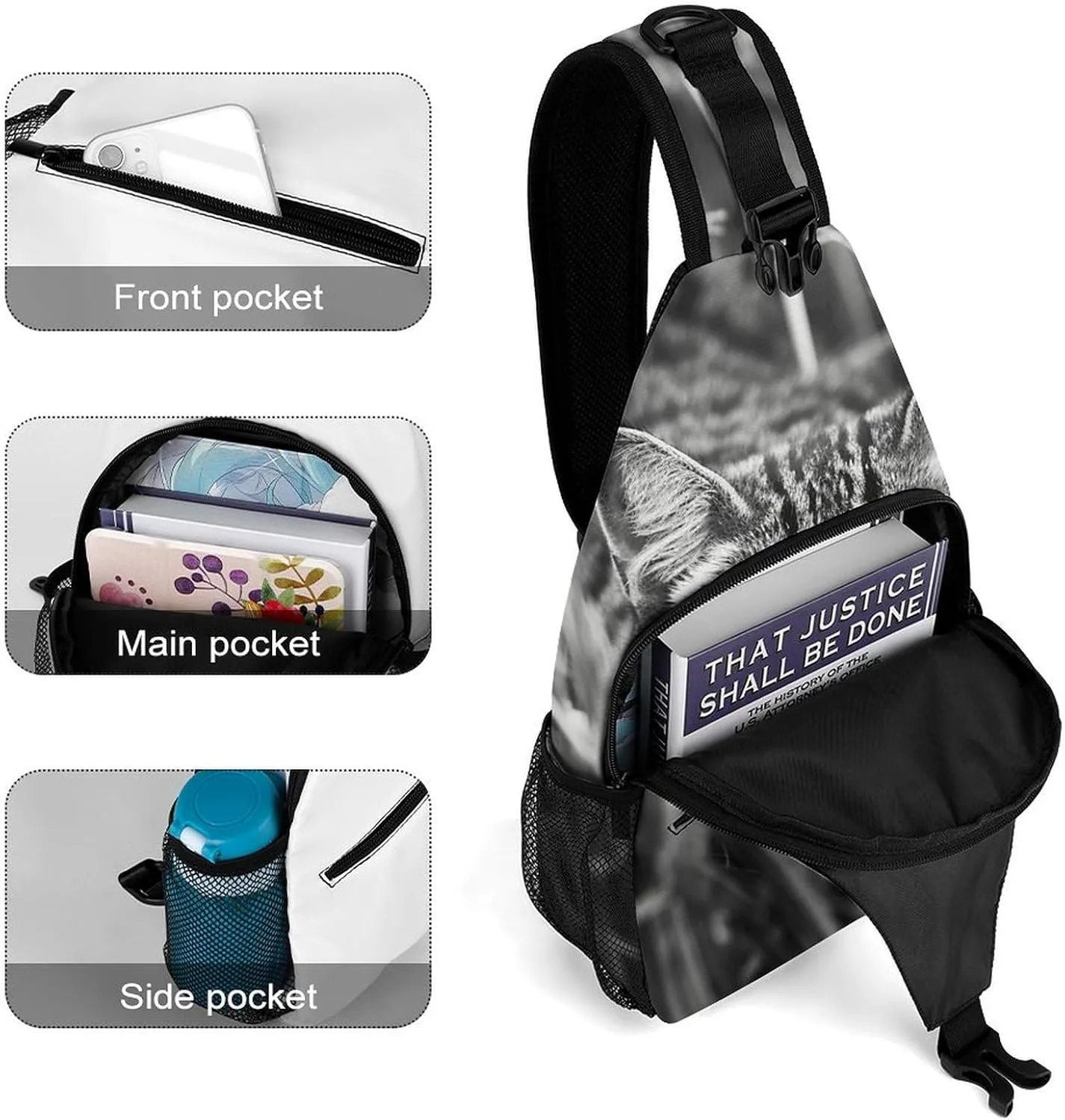Crossbody Bag for Women Men Chest Bag White And Light Peach Sling Bag Crossbody Shoulder Bag Sling Backpack