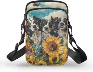 Crossbody Bag for Women Men Shoulder Bag with Double Pockets Cell Phone Wallet Purse Chest Bag