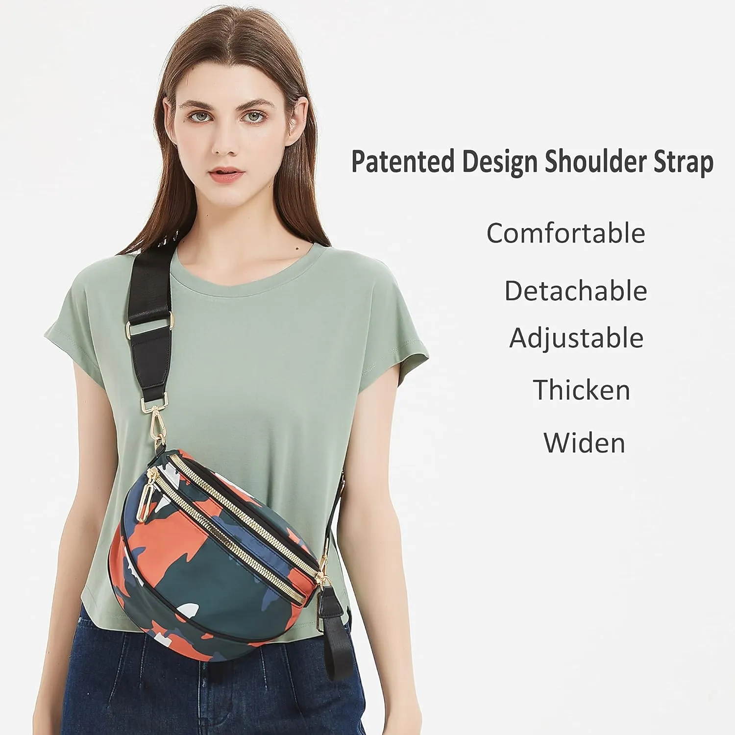 Crossbody Bags for Women Nylon Cross Body Travel Shoulder Handbags Lady Chest Purses Light Sling Backpack