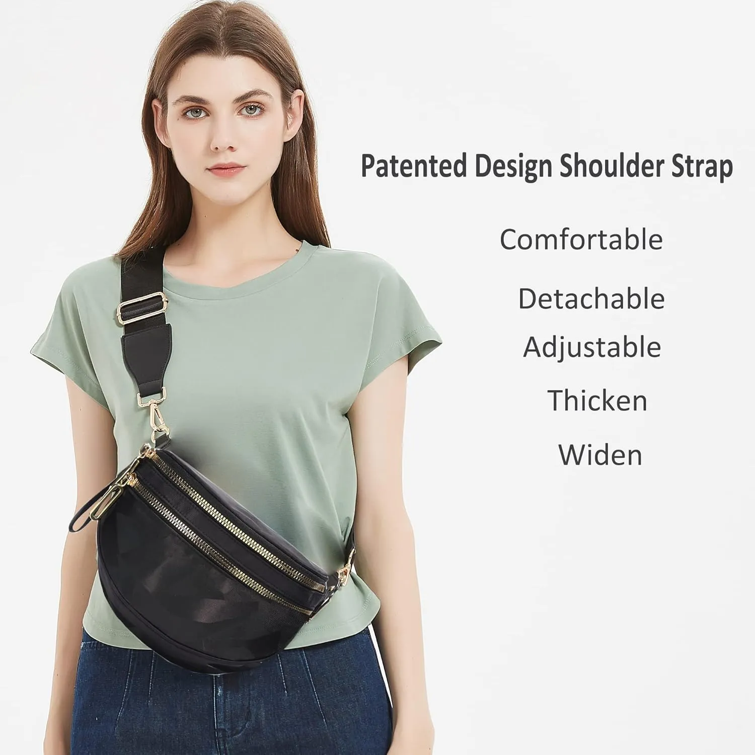 Crossbody Bags for Women Nylon Cross Body Travel Shoulder Handbags Lady Chest Purses Light Sling Backpack