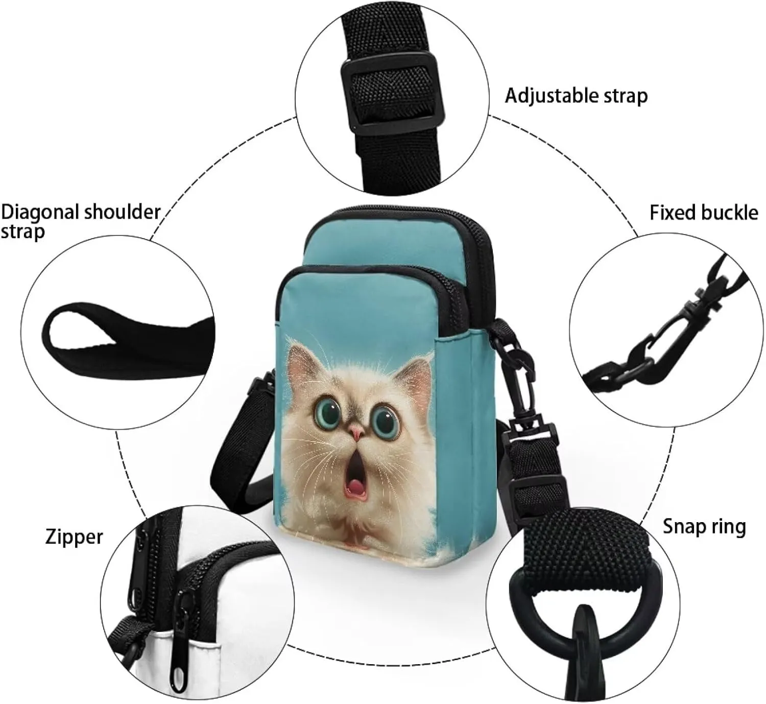 Crossbody Messenger Bag for Women Sling Bag for Men Chest Bag Shoulder Bag Portable Handbag for Travel