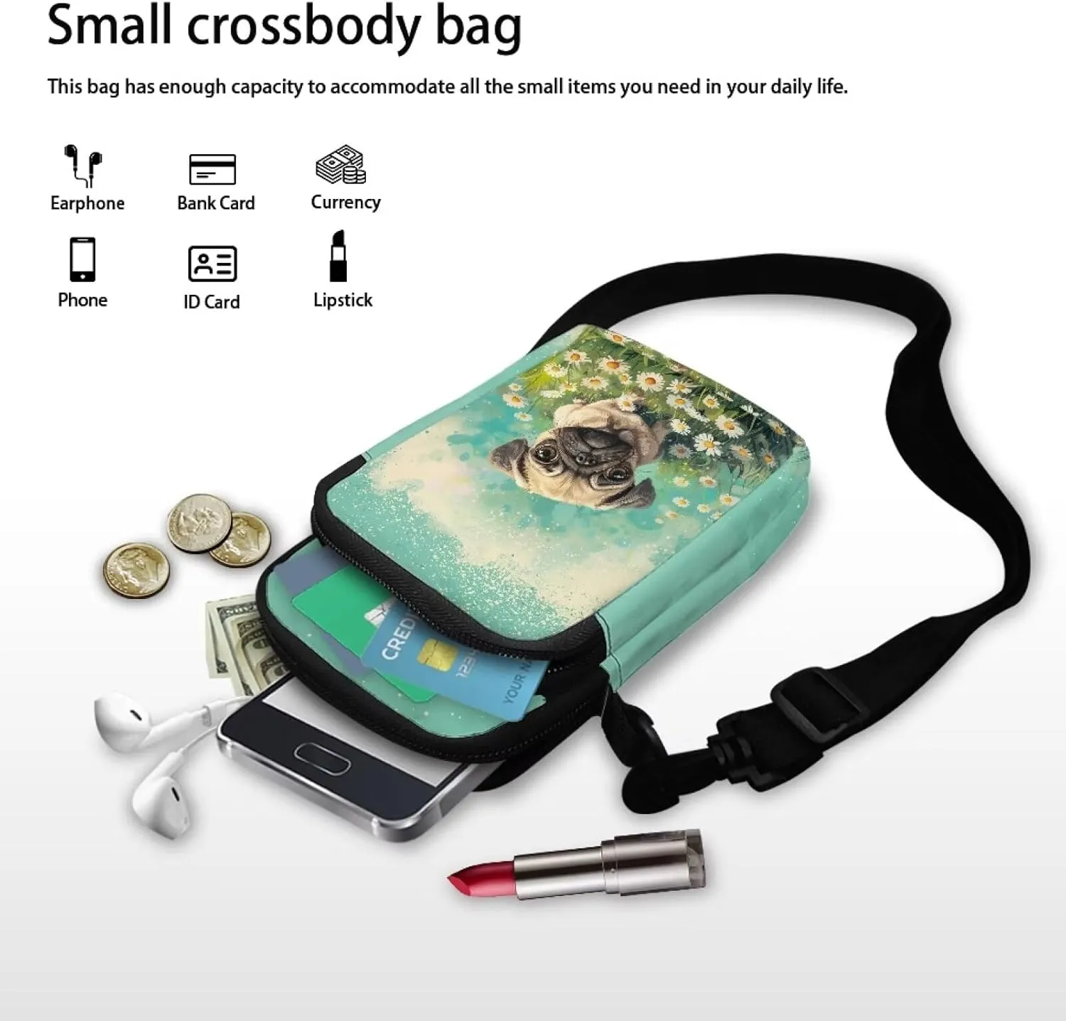 Crossbody Messenger Bag for Women Sling Bag for Men Chest Bag Shoulder Bag Portable Handbag for Travel