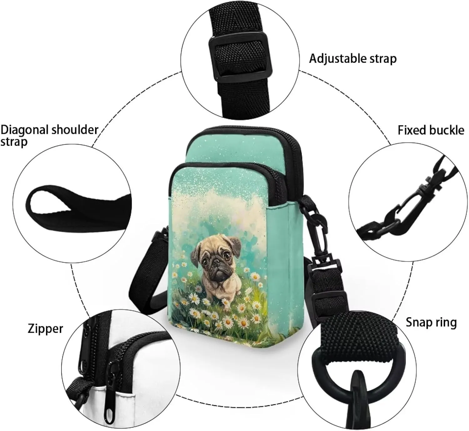 Crossbody Messenger Bag for Women Sling Bag for Men Chest Bag Shoulder Bag Portable Handbag for Travel