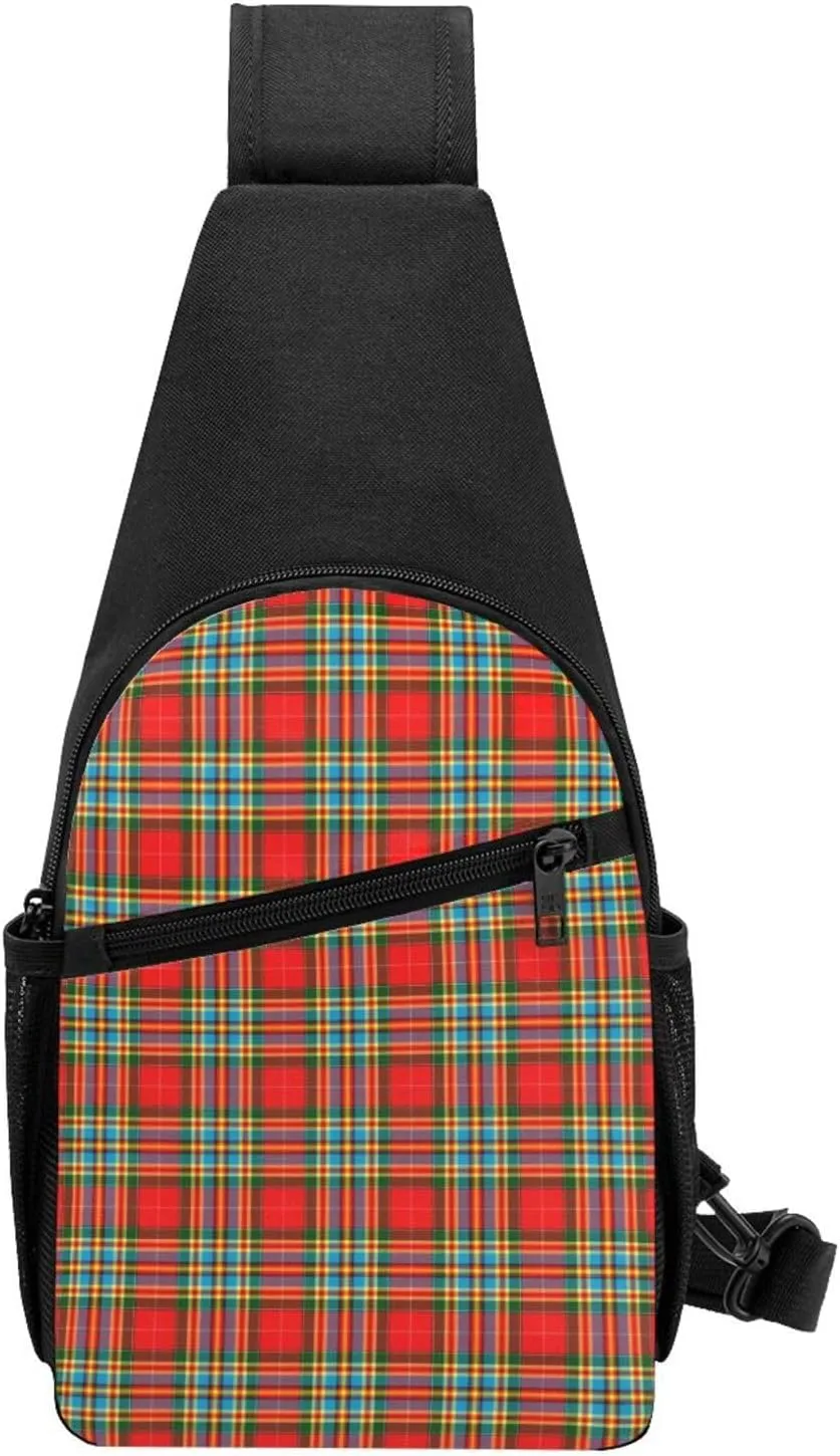 Crossbody Sling Backpack Chattan Tartan Shoulder Chest Bag Daypack for Traveling Sport