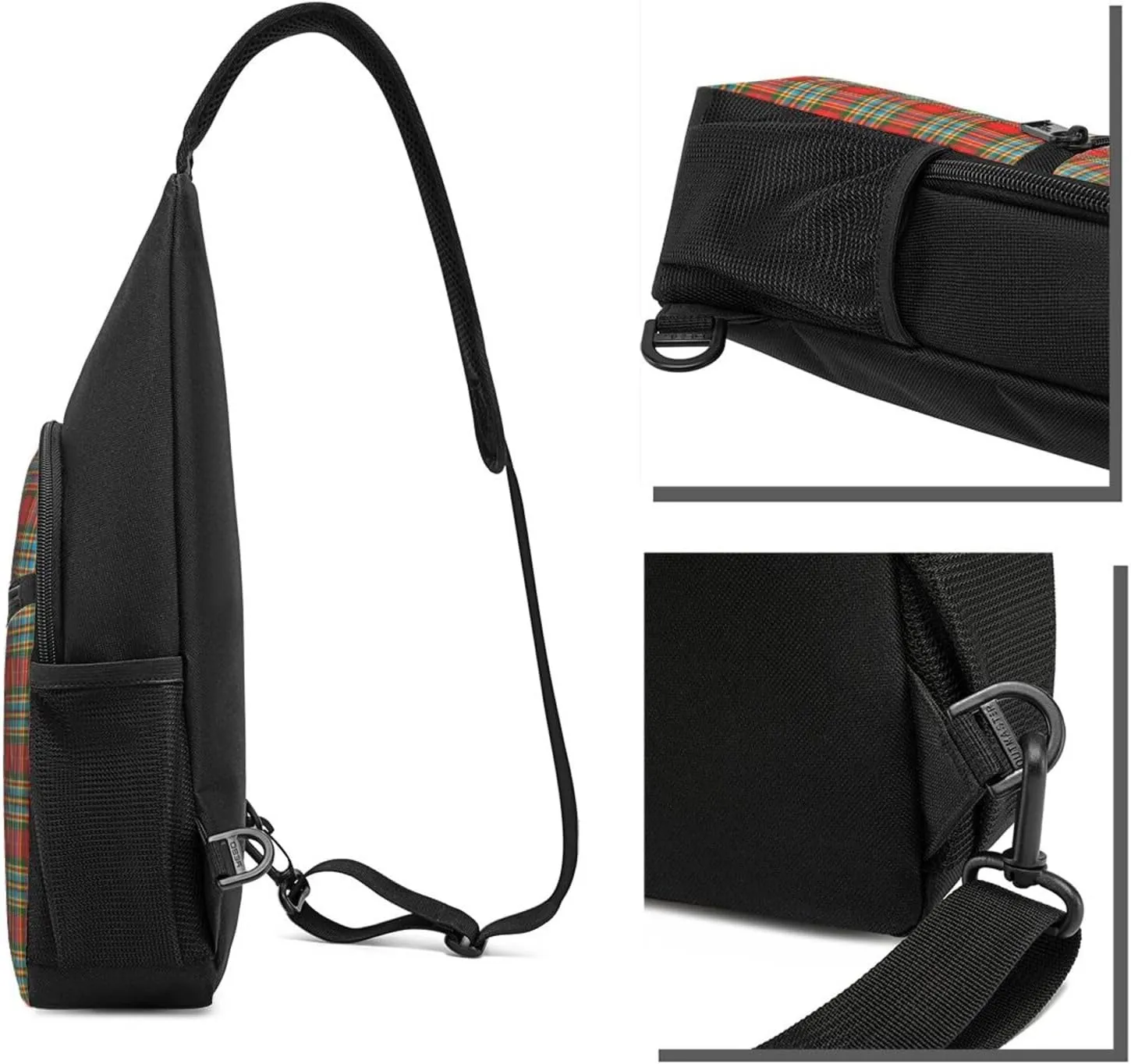 Crossbody Sling Backpack Chattan Tartan Shoulder Chest Bag Daypack for Traveling Sport