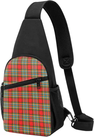 Crossbody Sling Backpack Chattan Tartan Shoulder Chest Bag Daypack for Traveling Sport