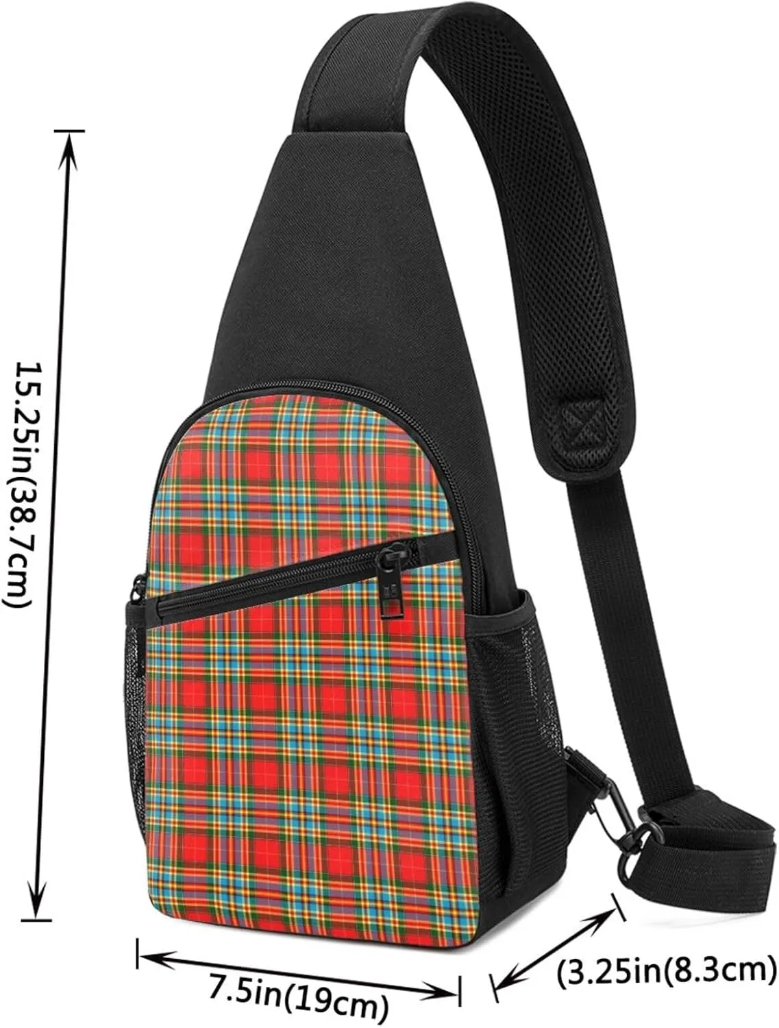 Crossbody Sling Backpack Chattan Tartan Shoulder Chest Bag Daypack for Traveling Sport