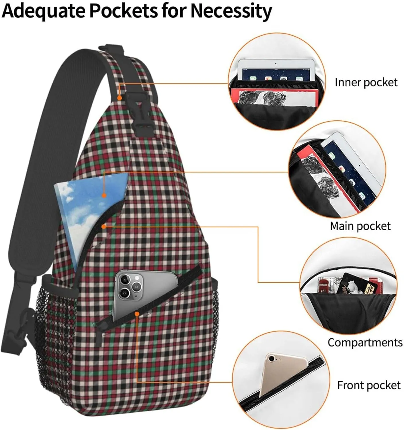 Crossbody Sling Backpack Clan Borthwick Dress Tartan Shoulder Chest Bag Daypack for Traveling Sport