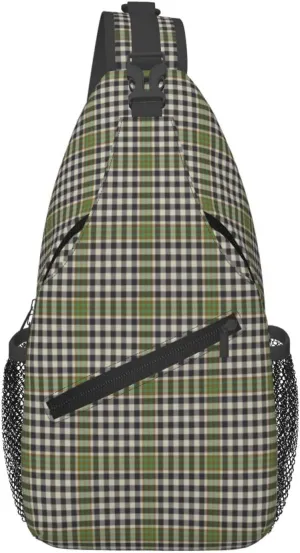Crossbody Sling Backpack Clan Burns Check Tartan Shoulder Chest Bag Daypack for Traveling Sport
