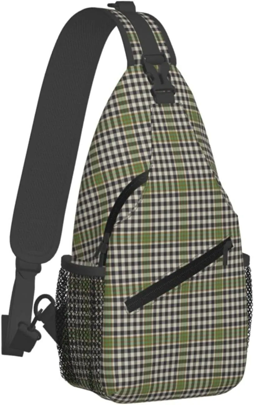 Crossbody Sling Backpack Clan Burns Check Tartan Shoulder Chest Bag Daypack for Traveling Sport