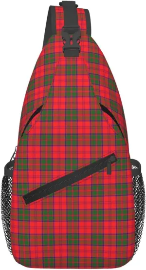 Crossbody Sling Backpack Clan Drummond Modern Tartan Shoulder Chest Bag Daypack for Traveling Sport