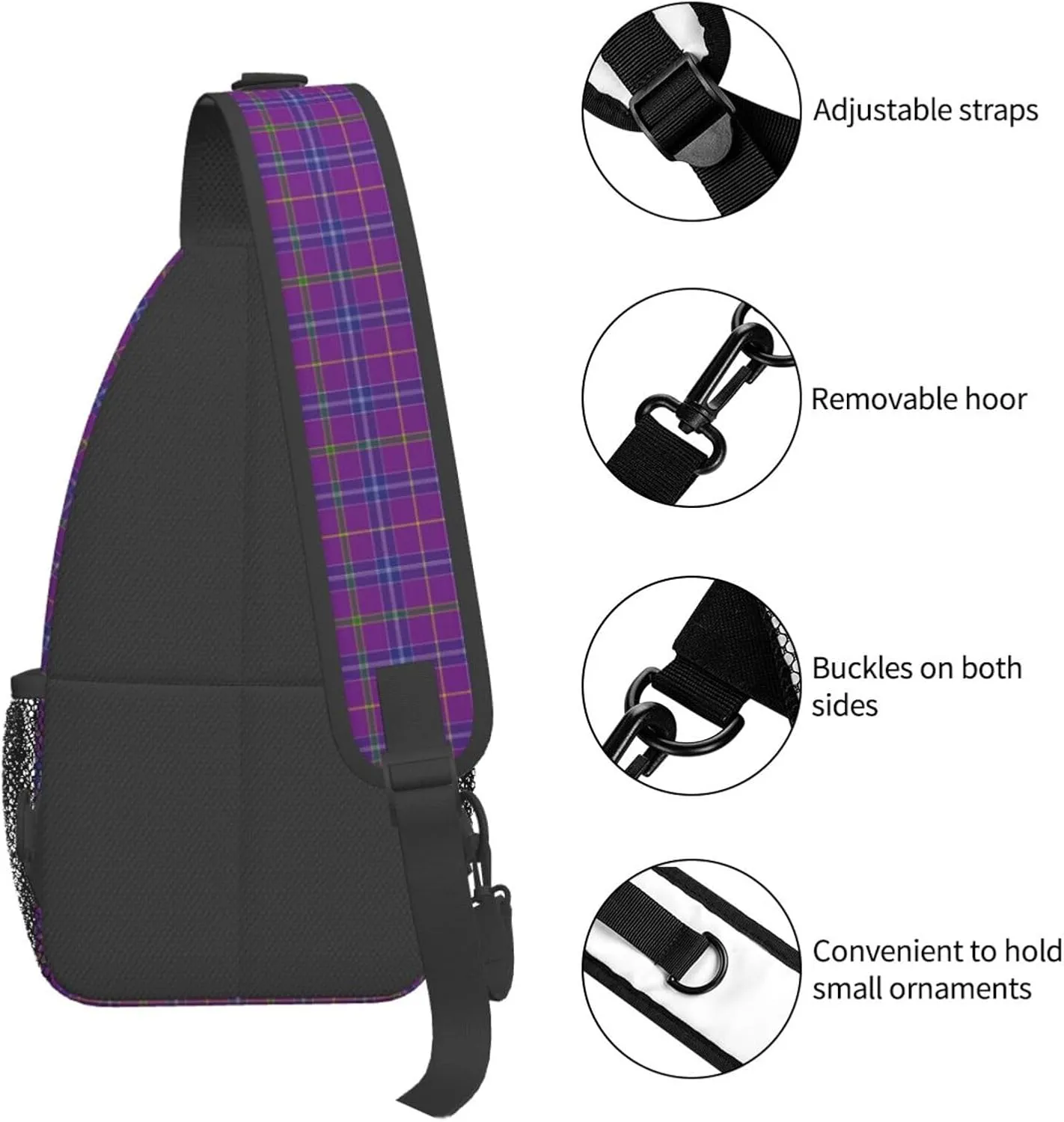 Crossbody Sling Backpack Clan Jackson Tartan Shoulder Chest Bag Daypack for Traveling Sport