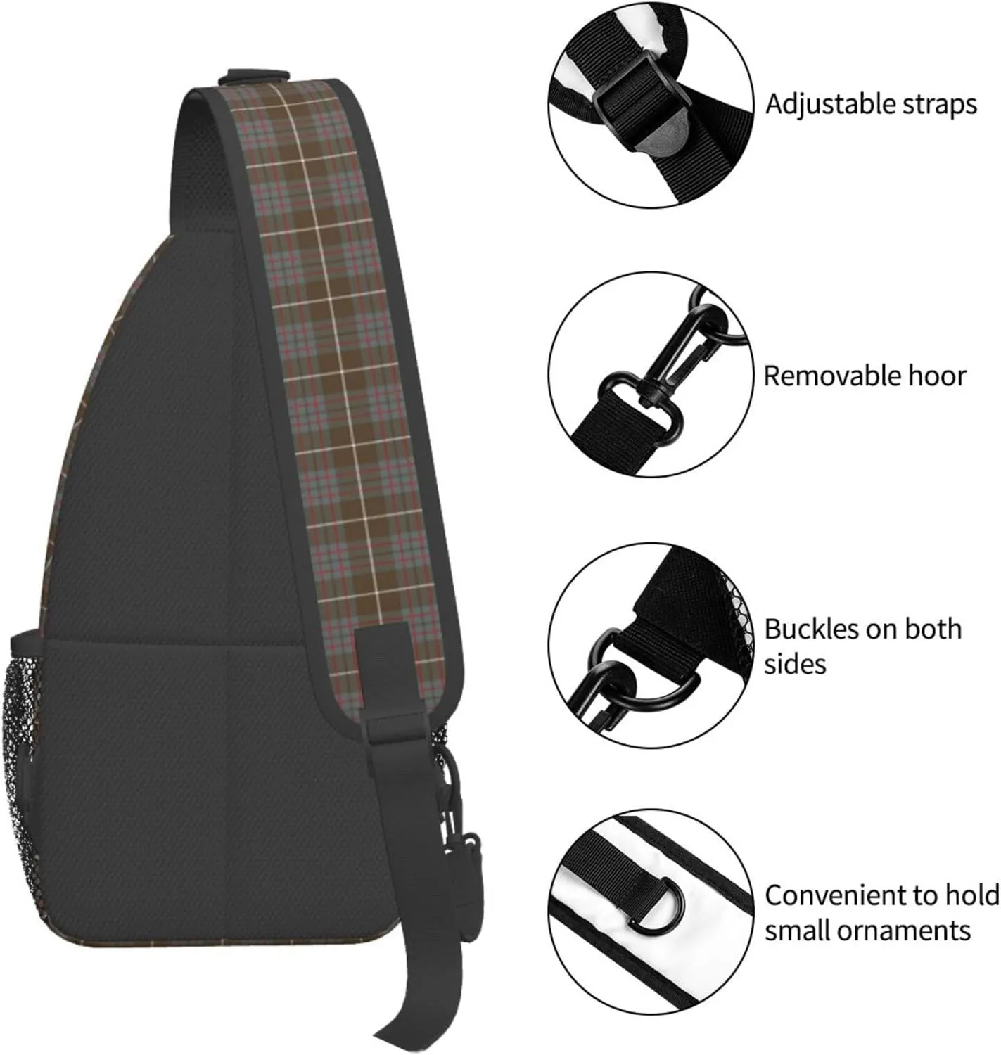 Crossbody Sling Backpack Clan MacIntyre Hunting Weathered Tartan Shoulder Chest Bag Daypack for Traveling Sport