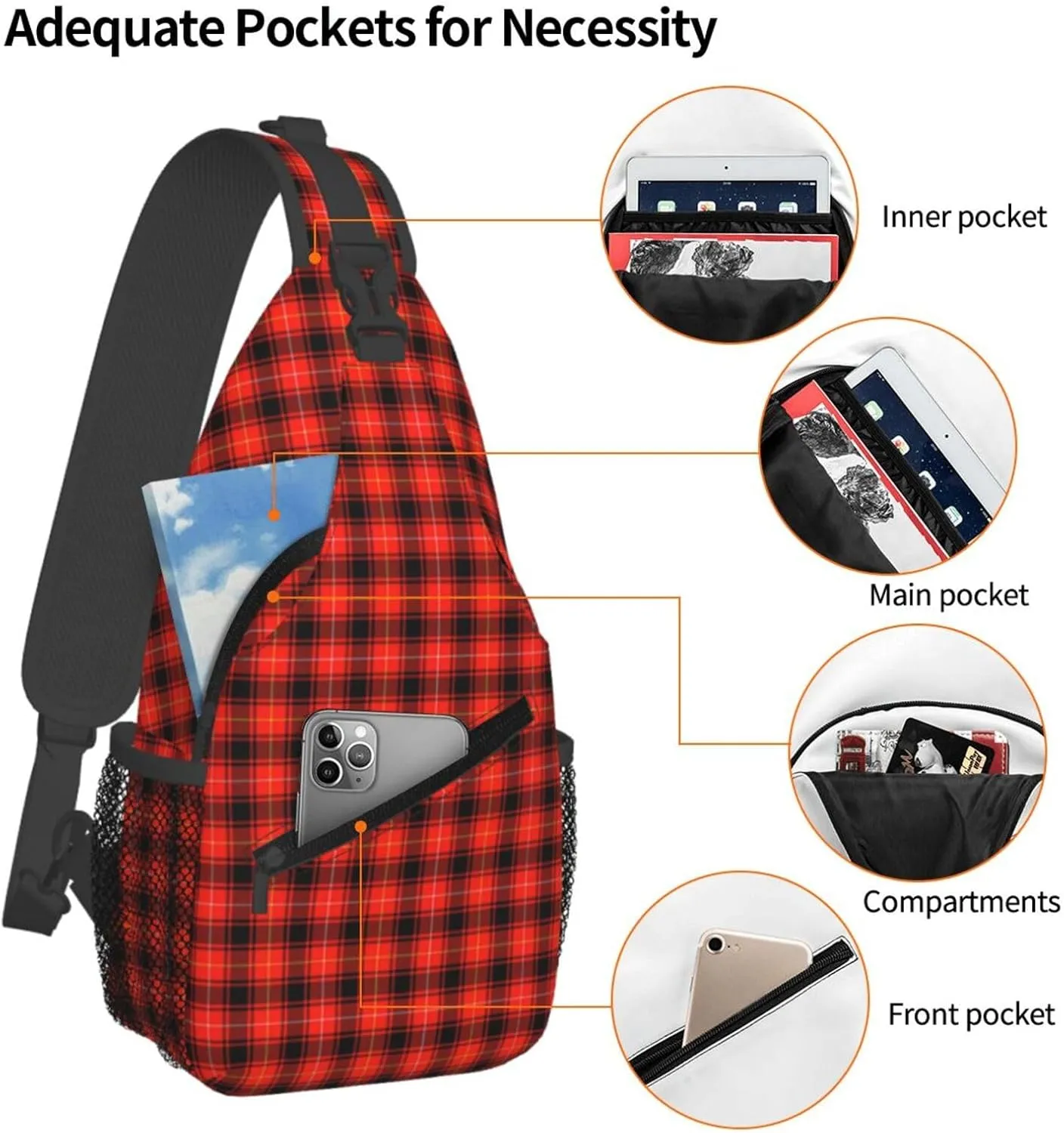Crossbody Sling Backpack Clan MacIntyre Modern Tartan Shoulder Chest Bag Daypack for Traveling Sport