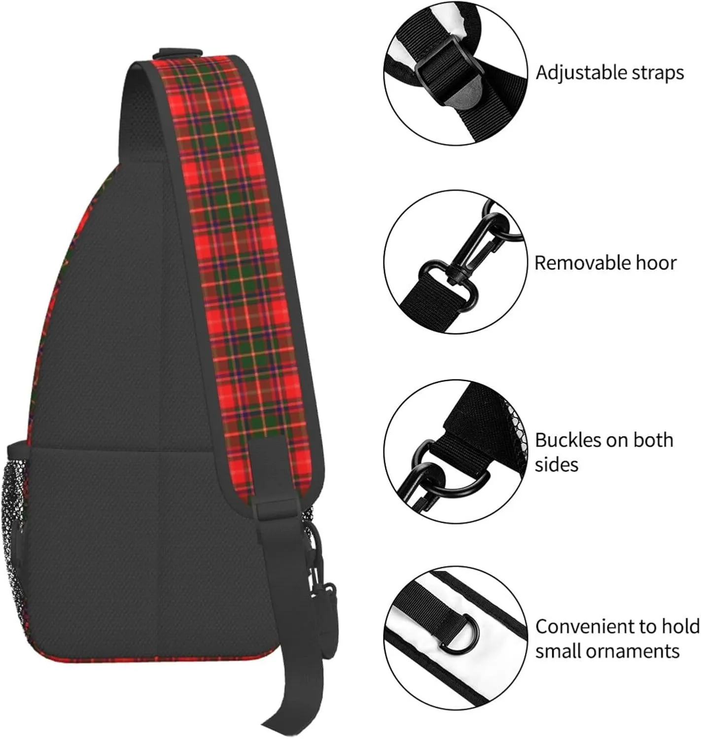 Crossbody Sling Backpack Clan Somerville Tartan Shoulder Chest Bag Daypack for Traveling Sport