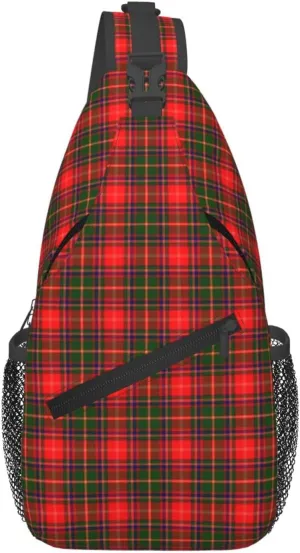 Crossbody Sling Backpack Clan Somerville Tartan Shoulder Chest Bag Daypack for Traveling Sport