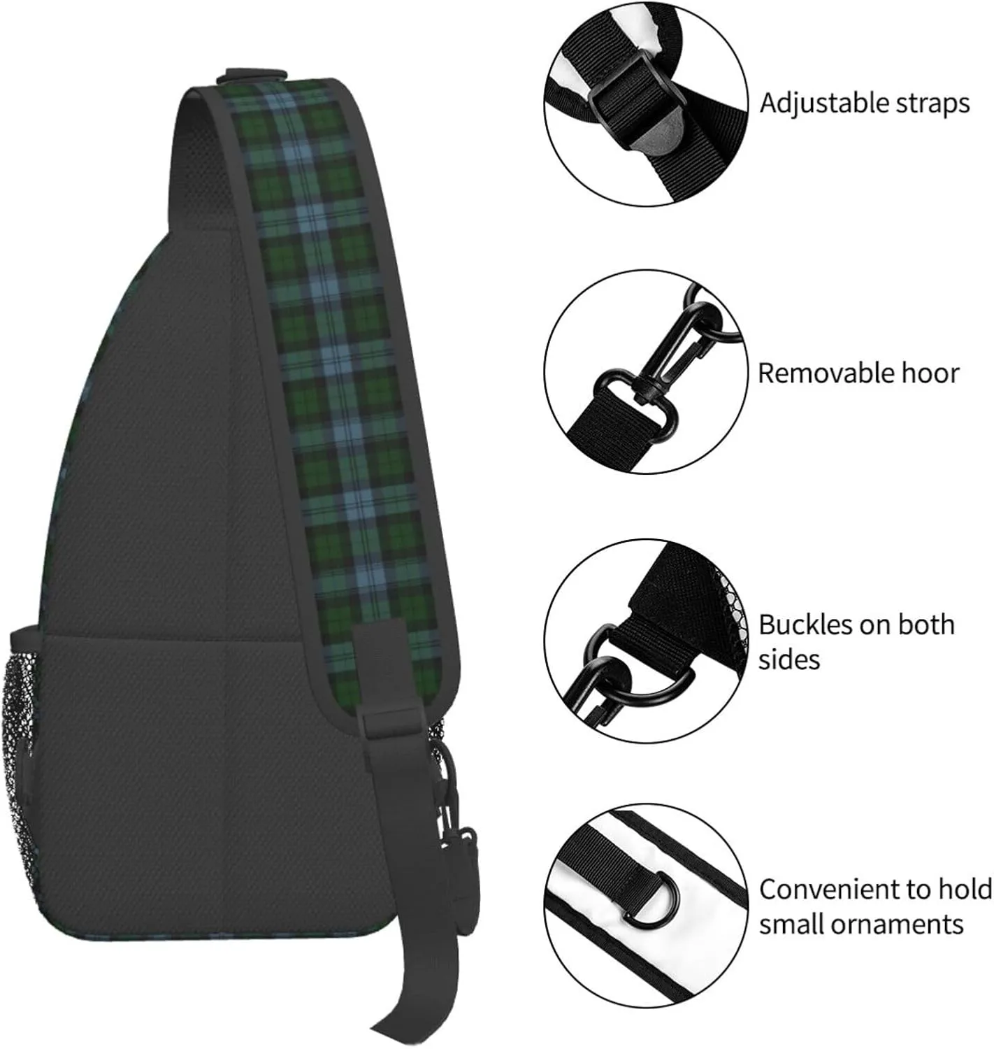 Crossbody Sling Backpack Clan Sutherland District Tartan Shoulder Chest Bag Daypack for Traveling Sport