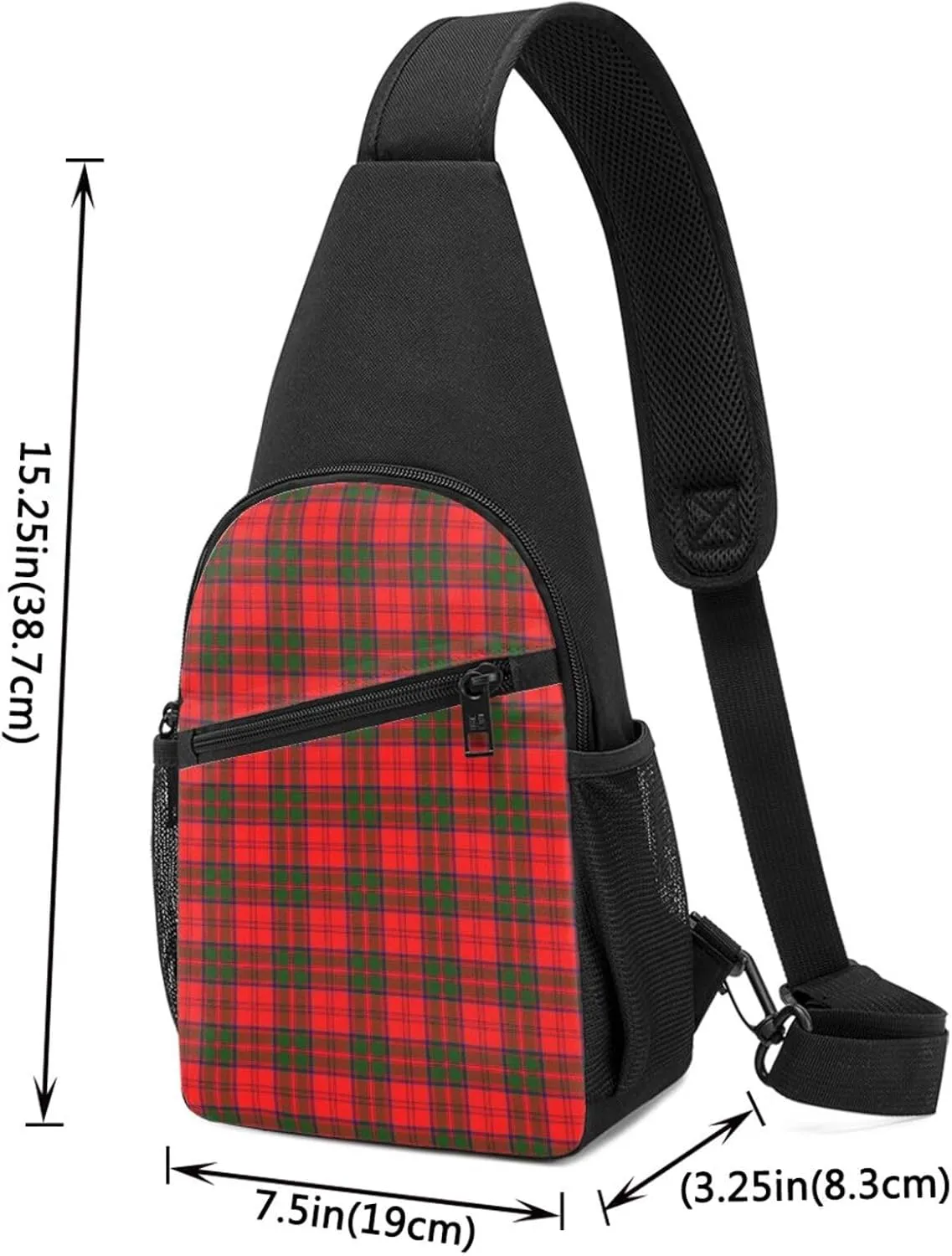 Crossbody Sling Backpack Grant Modern Tartan Shoulder Chest Bag Daypack for Traveling Sport
