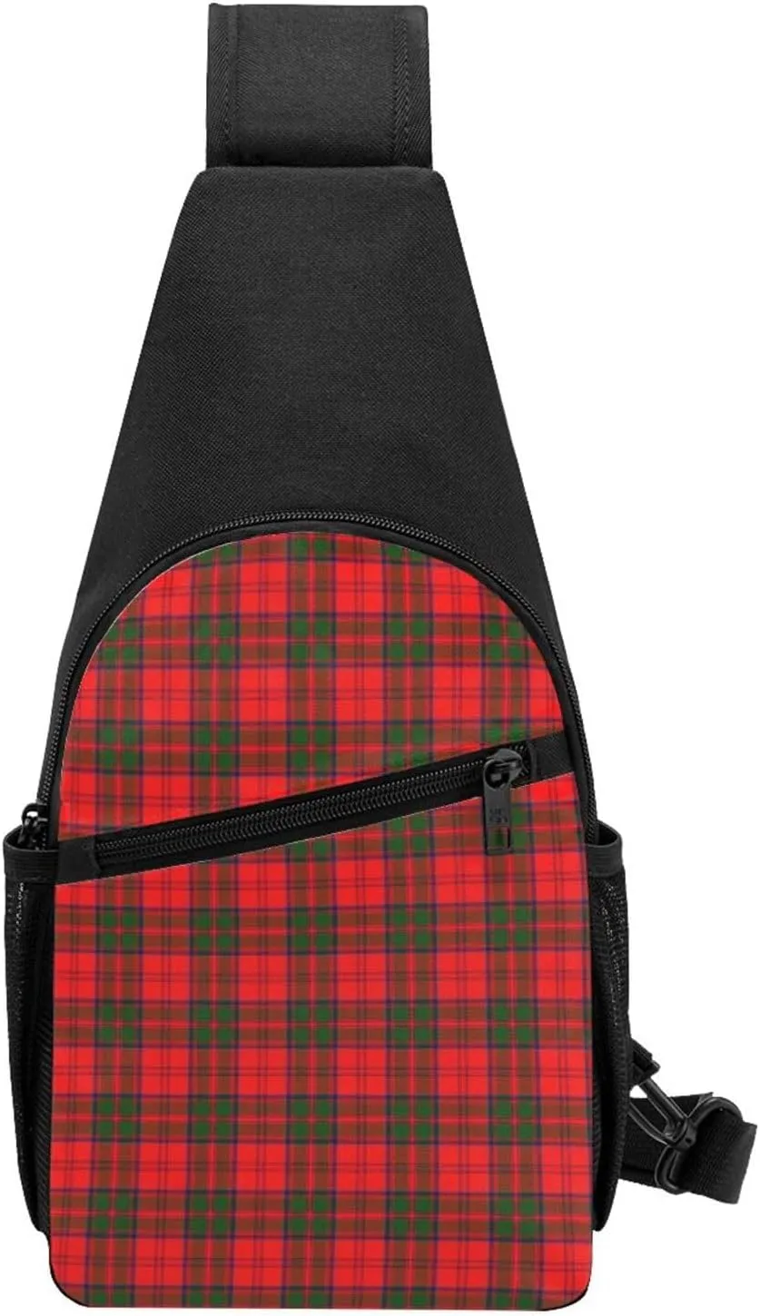 Crossbody Sling Backpack Grant Modern Tartan Shoulder Chest Bag Daypack for Traveling Sport