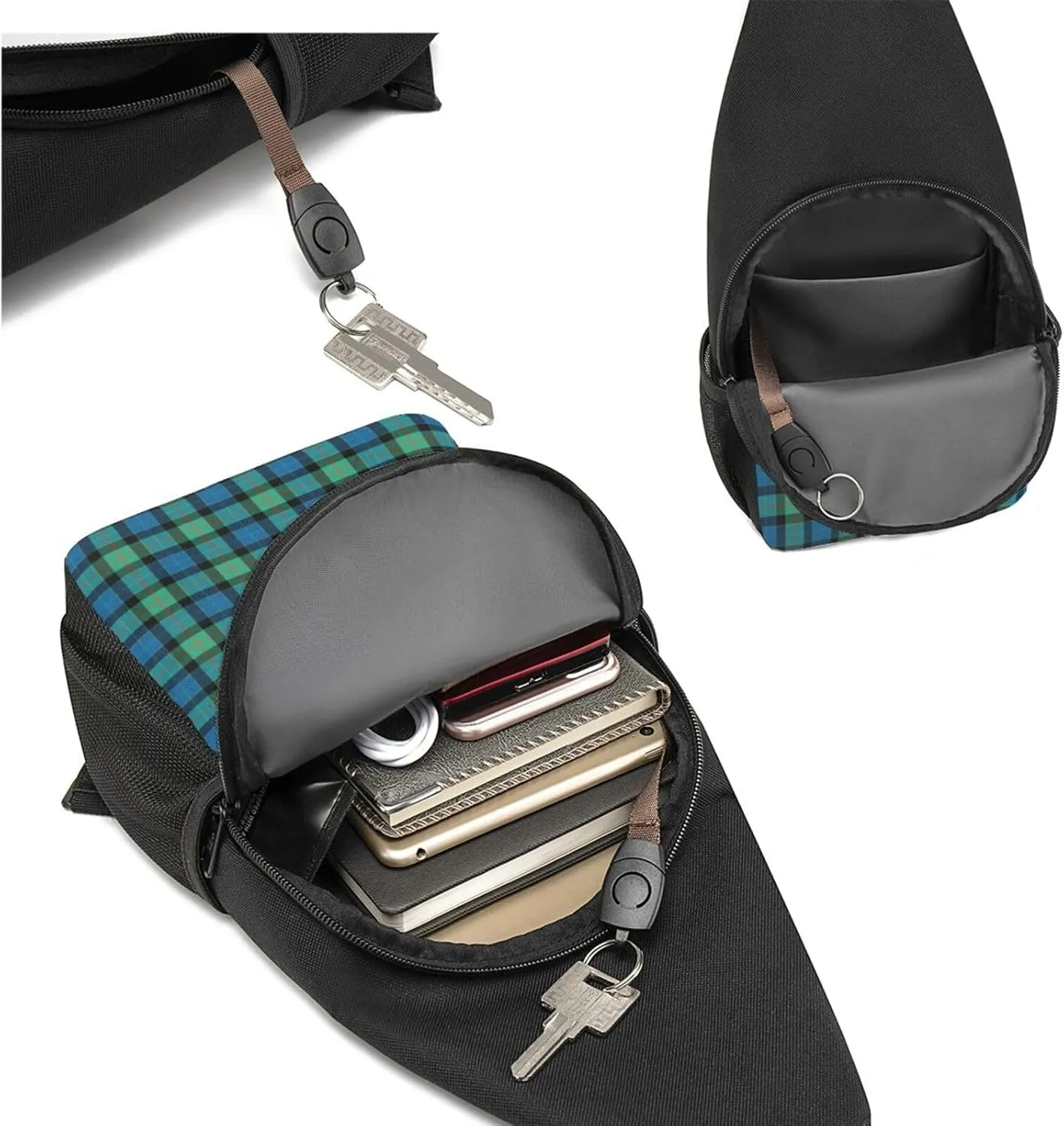Crossbody Sling Backpack Gunn Ancient Tartan Shoulder Chest Bag Daypack for Traveling Sport